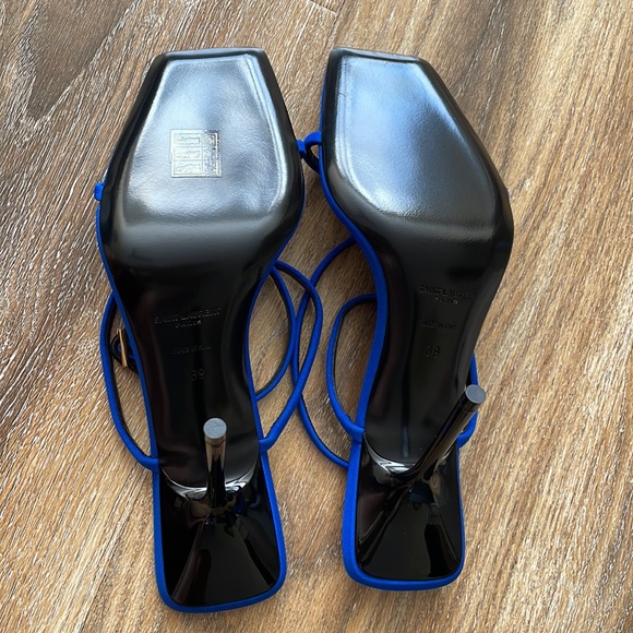 Saint Laurent Nuit Square Toe High Heel Sandals NWOT - Picture 11 of 16